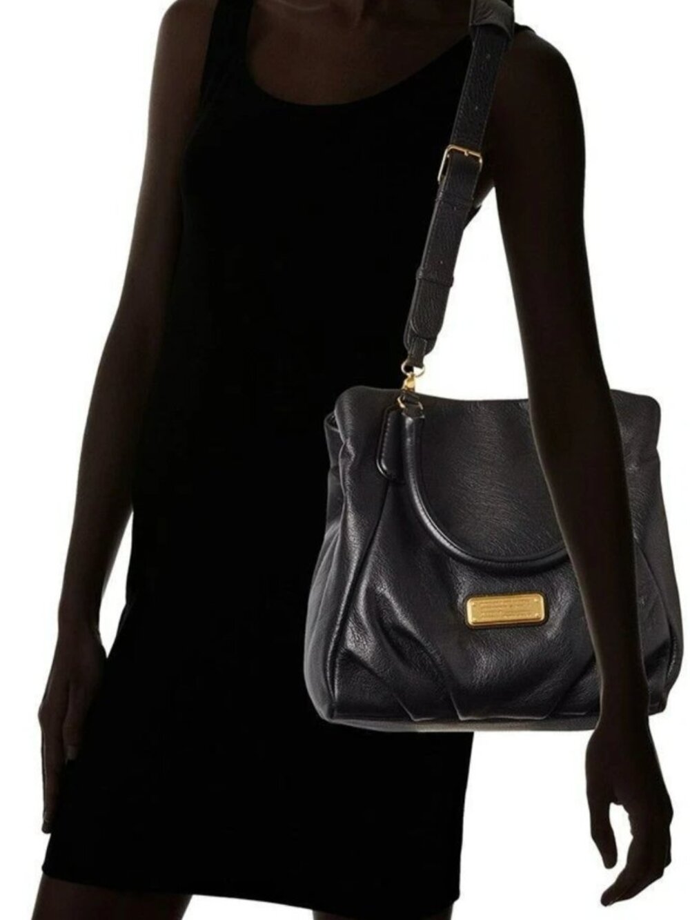 Authentic MARC by Marc Jacobs Classic Q-Franc Black Pebble Leather Shoulder Bag - Picture 5 of 11